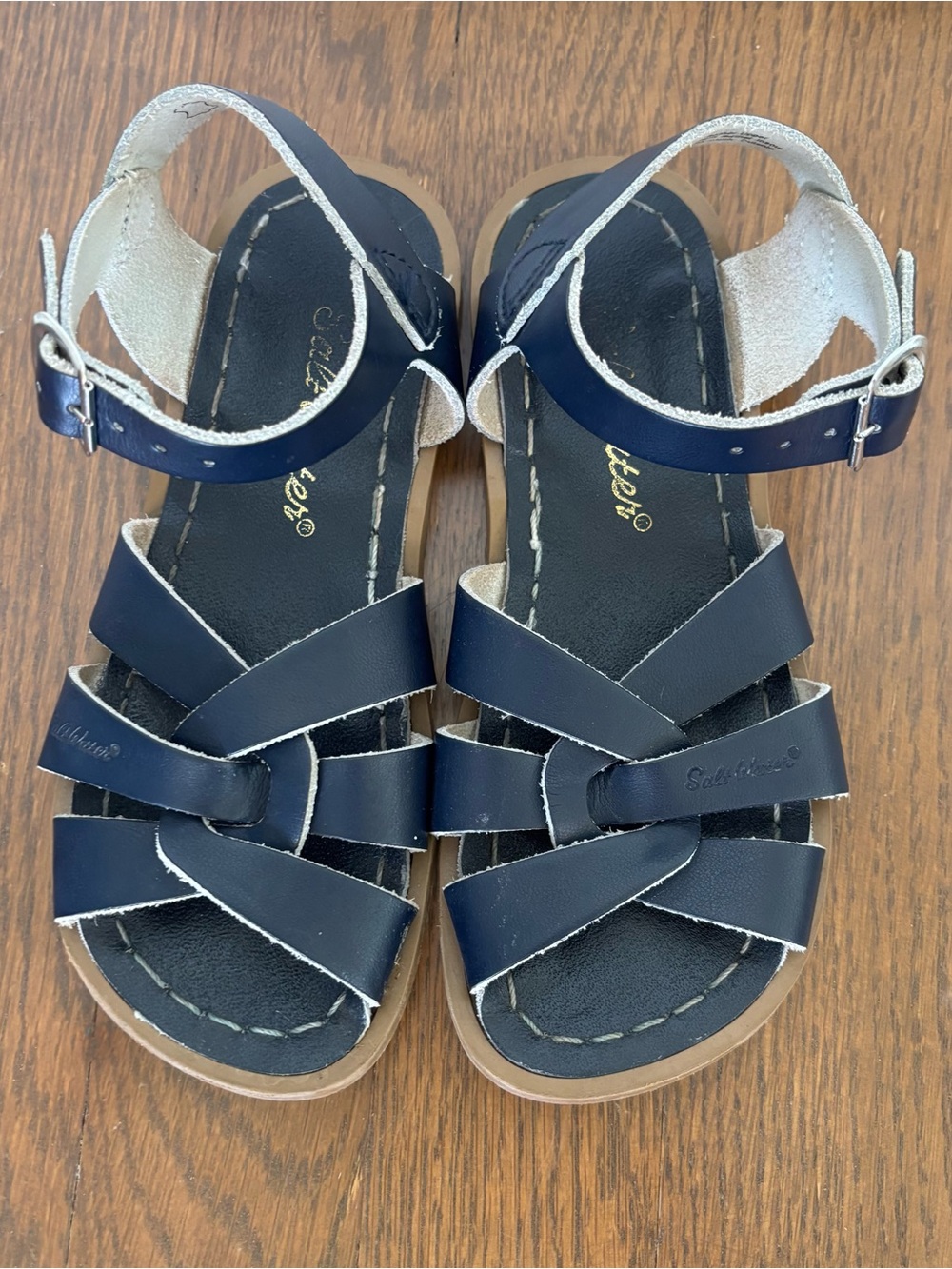 Salt Water Sandals by Hoy Navy Leather Kids Sandals